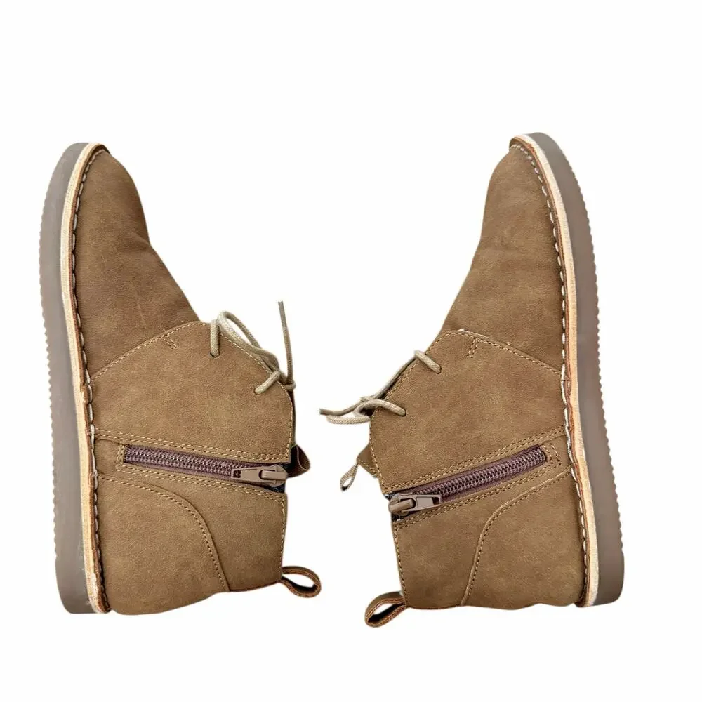 Nordstrom Tan Faux Suede Booties Sz 3 Youth